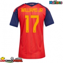 Camisa de Futebol Espanha Nico Williams #17 Equipamento Principal Mulheres Mundo 2026 Manga Curta